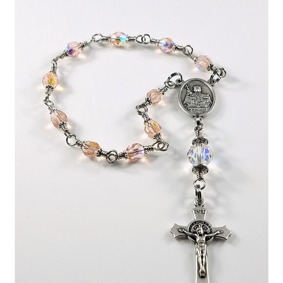 St. Agatha One Decade Rosary, Fighting Breast Cancer Rosary, Handmade Rosary - Picture 7 of 10